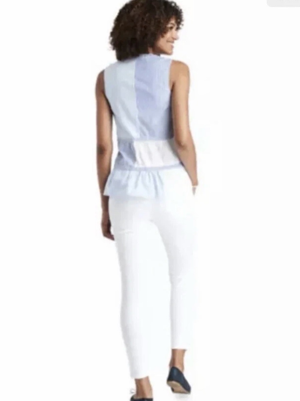 Vineyard Vines Women’s Striped Peplum Tank with Tassel Tie - Picture 4 of 11